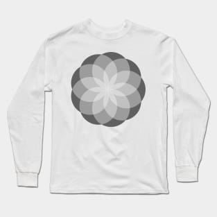 Geometric Flower of Circles (Gray) Long Sleeve T-Shirt